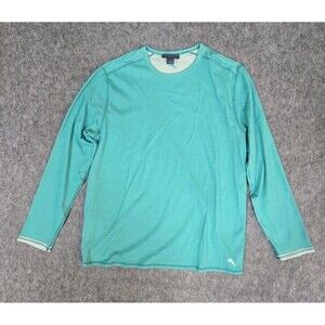 Tommy Bahama Shirt Adult Large Green Reversible Long Sleeve Performance Mens